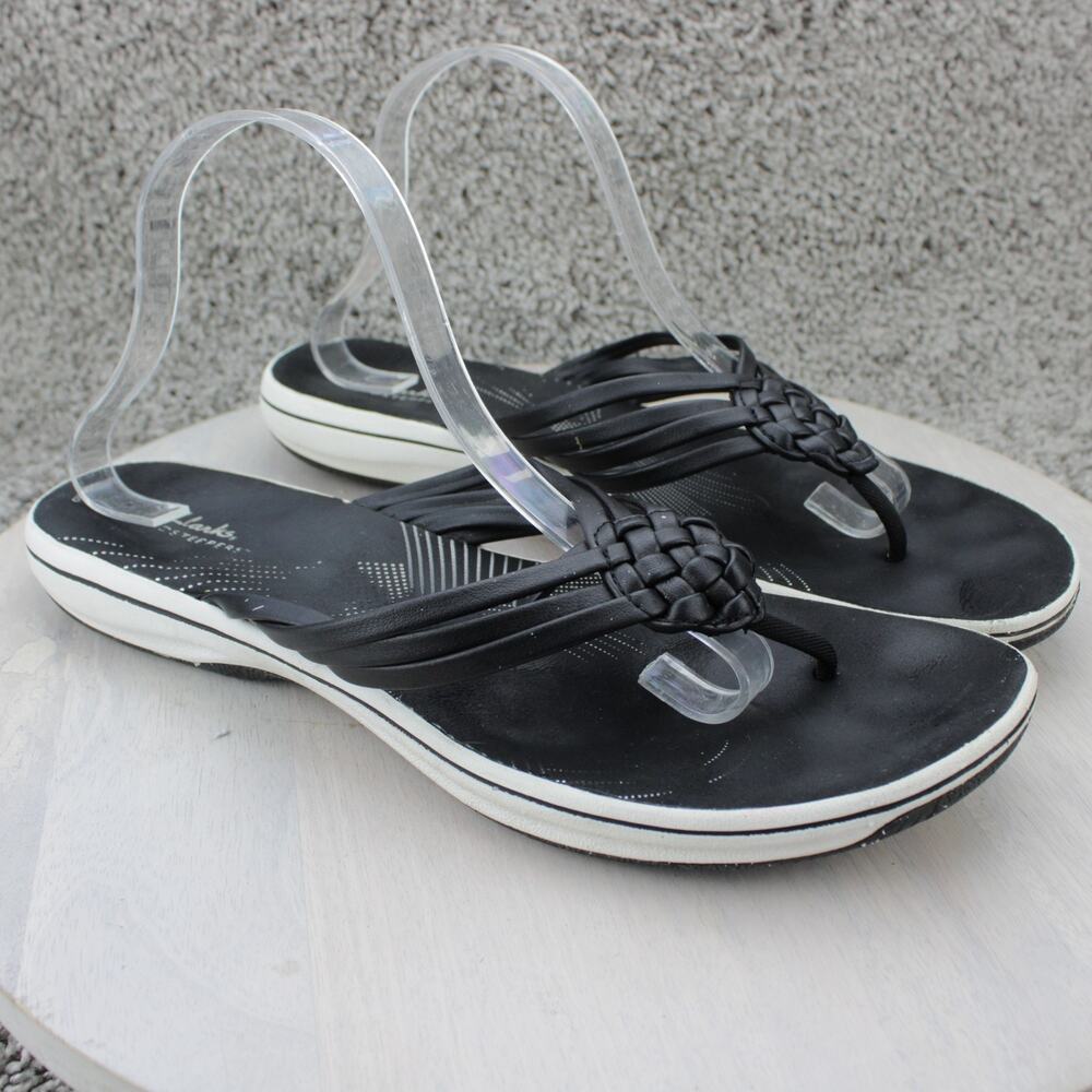 Clarks Cloudsteppers Brinkley Black Comfort Sandals Womens 12